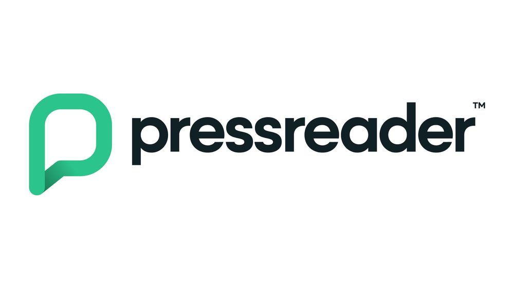 The PressReader logo featuring a green stylized "P" speech bubble icon next to the word "pressreader" in dark gray text.